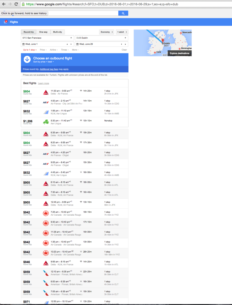 It's way cheaper to fly to Dublin instead of London