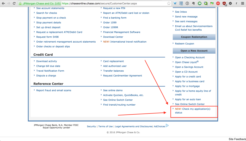 Check your application status for personal cards in the Customer Center