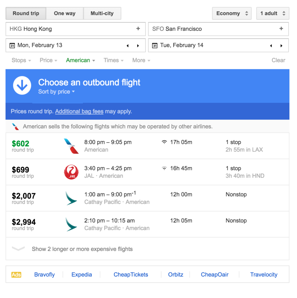 Round trip between Hong Kong and SF is somehow cheaper?!