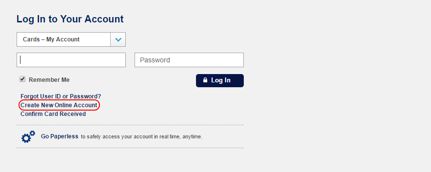 Create new account