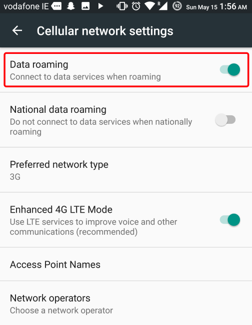 What do I do if international roaming is not working?