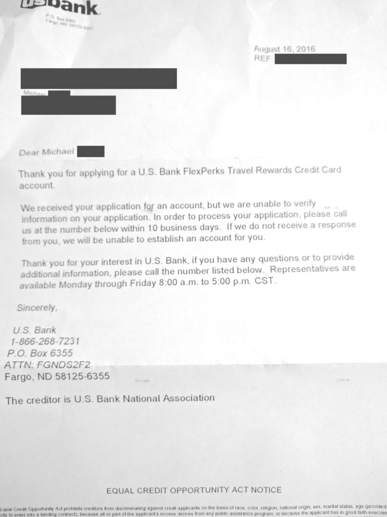 Letter I got asking to verify information