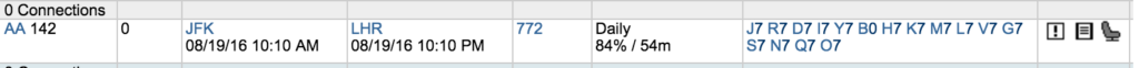 business class was pretty wide open (example date)