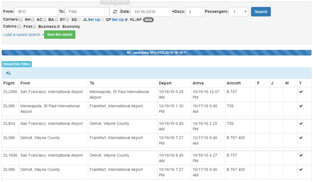 award.flights Air France/KLM