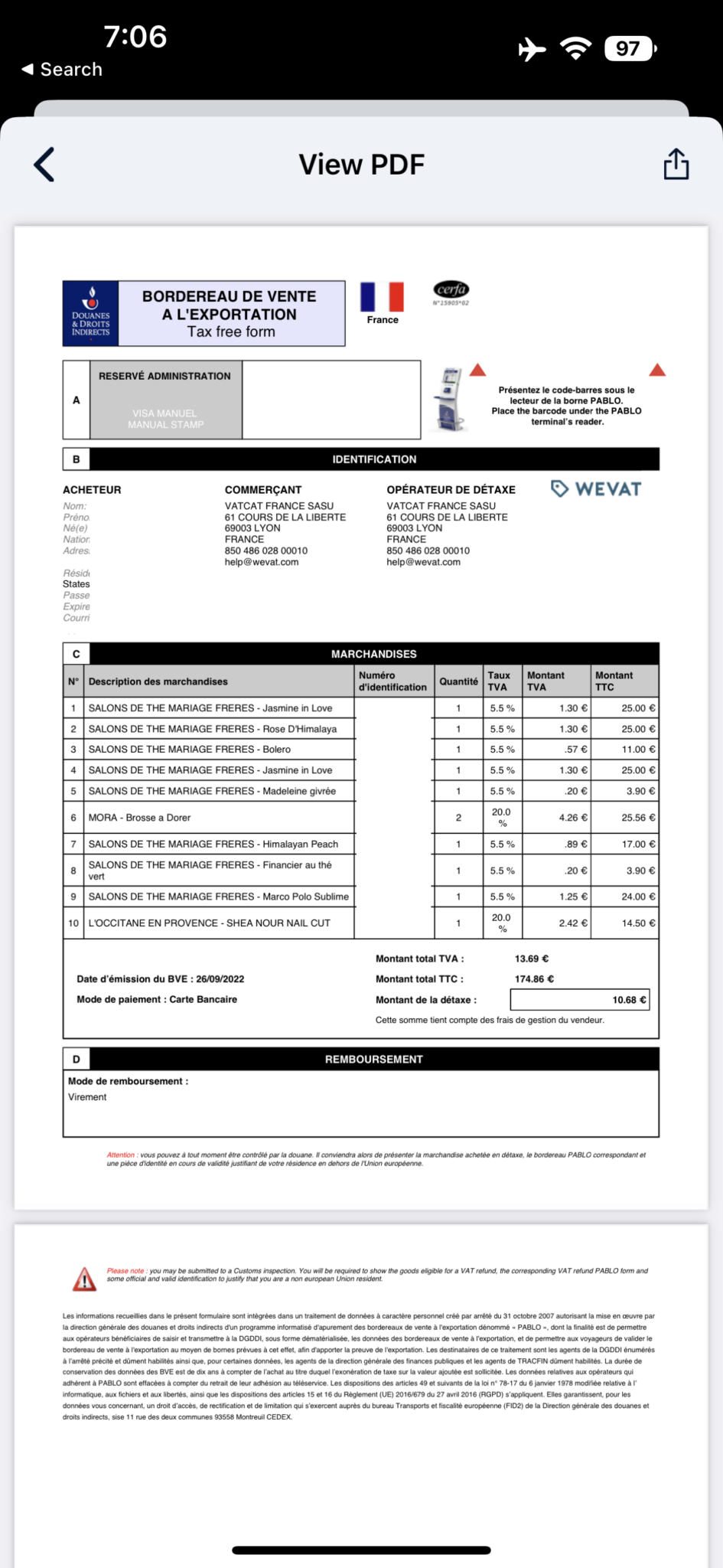 How to get a VAT refund at Galeries Lafayette in France — Wevat